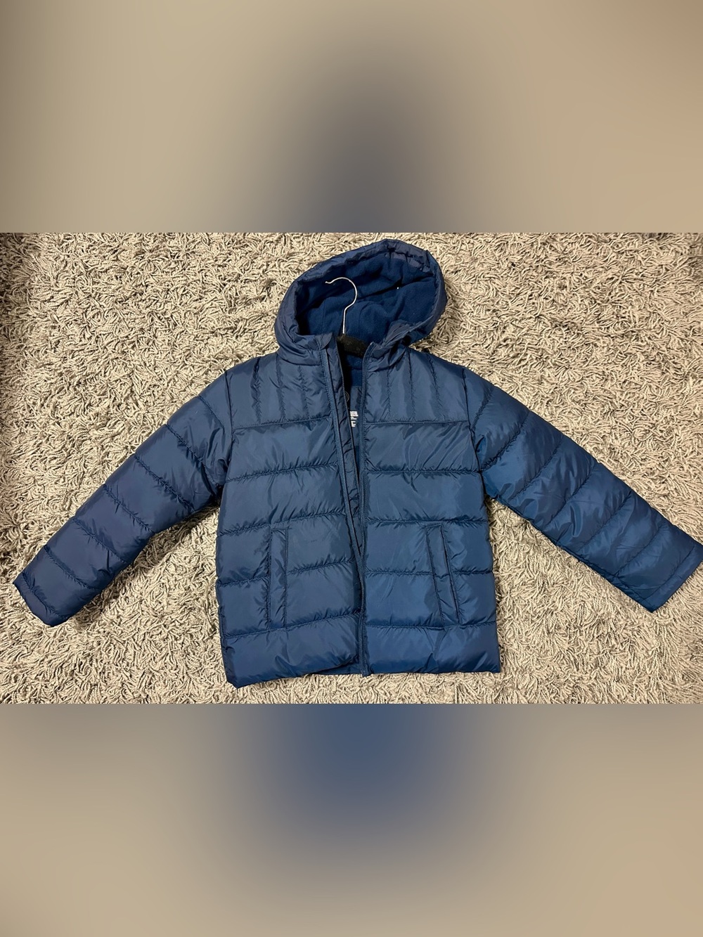 wonder nation Navy Blue Hooded Puffer Jacket for Kids